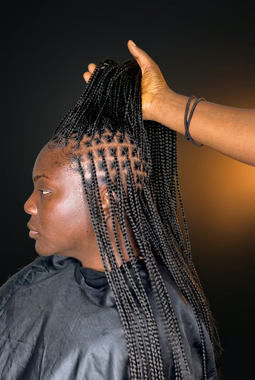 Extra small knotless braids